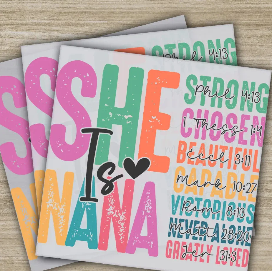 She is Nana, Mom, Gigi,Mama,Mother's Day Transfers, Ready to Press, Personalized DTF Transfers, Mother's Day Gifts, Heat Press DTF Transfers