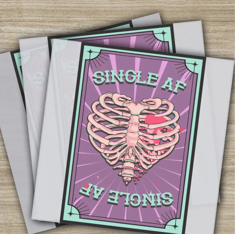 Single AF, Anti Valentine's Day Transfer, Ready to Press, Personalized DTF Transfer, Valentines Gift, High Quality, Heat Press DTF Transfers