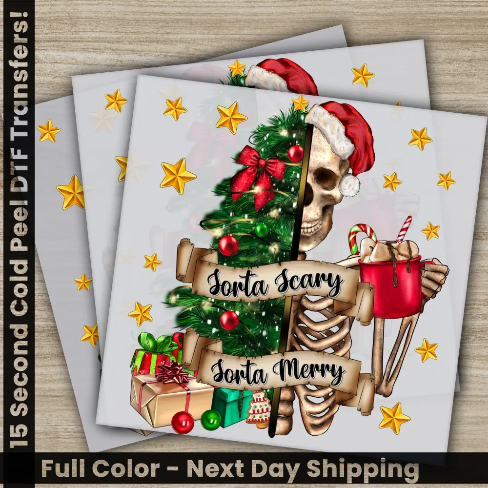 Skeleton, Christmas DTF Transfers, Ready to Press, Personalized Gifts, Direct to Film, Sublimation Screen Prints,