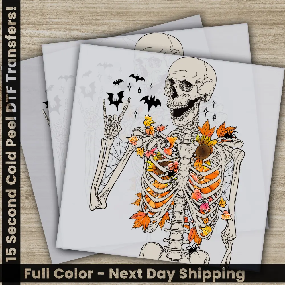 Skeleton, Halloween Transfers, Ready to Press, Personalized DTF Transfers, For Family Gifts, Heat Press DTF Transfers