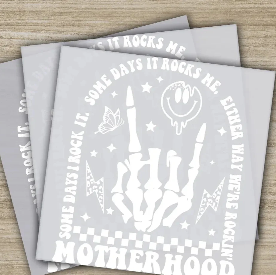 Some Days It Rock Me, Skeleton Hand, Motherhood, Ready to Press, Personalized DTF Transfers, Heat Press DTF Transfer