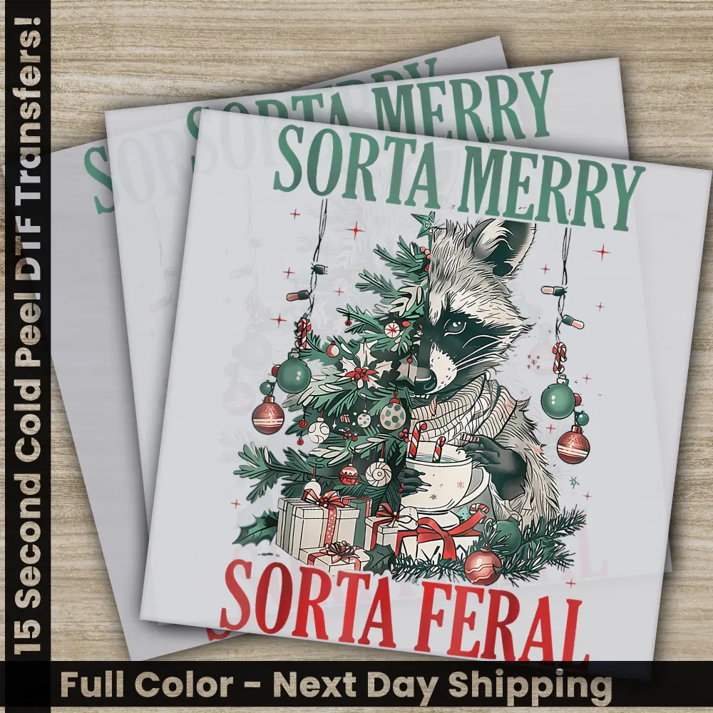 Sorry Santa I Have Been Feral, Christmas DTF Transfers, Ready to Press, Personalized Gifts, Direct to Film, Sublimation Screen Prints,