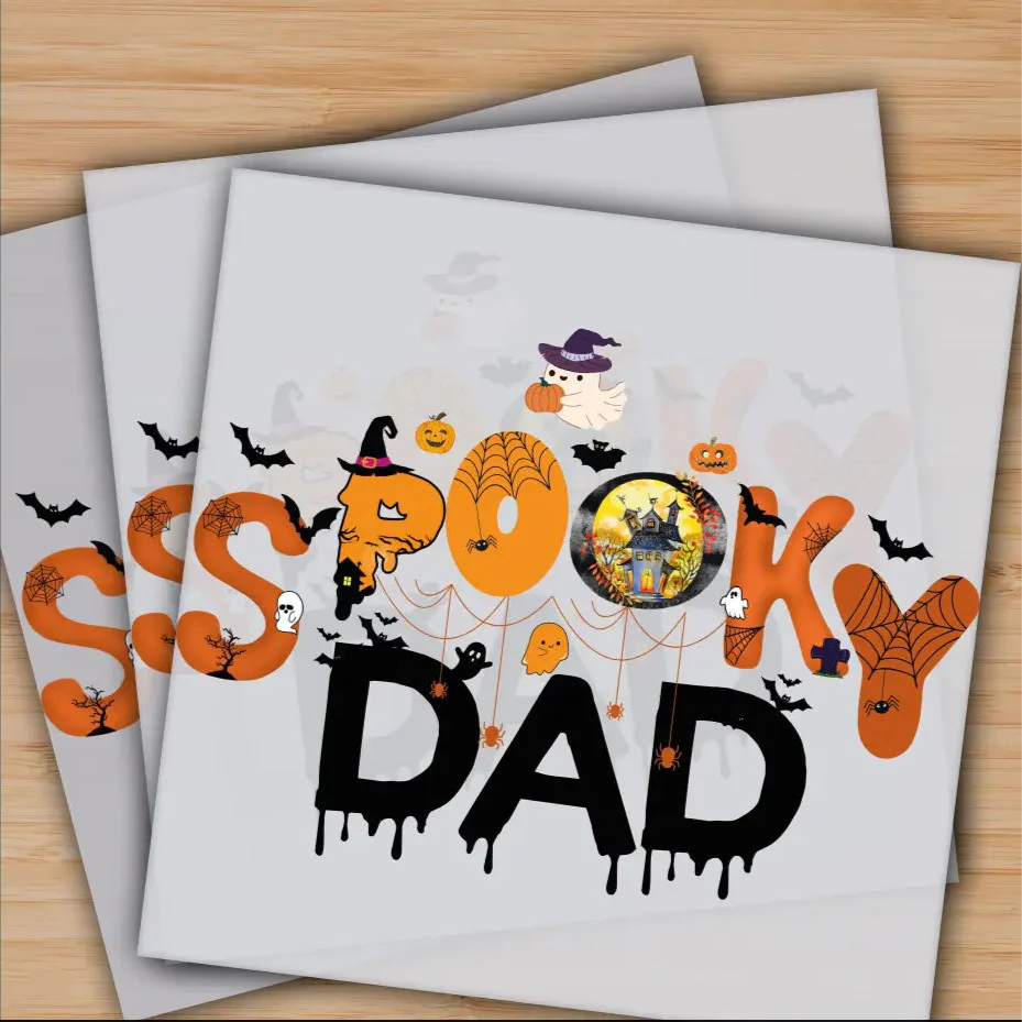 Spooky Dad, Halloween, Ready to Press, Personalized Gifts, Sublimation DTF Prints, Trendy DTF Prints, Ready for Press, High Quality, Fast Shipping