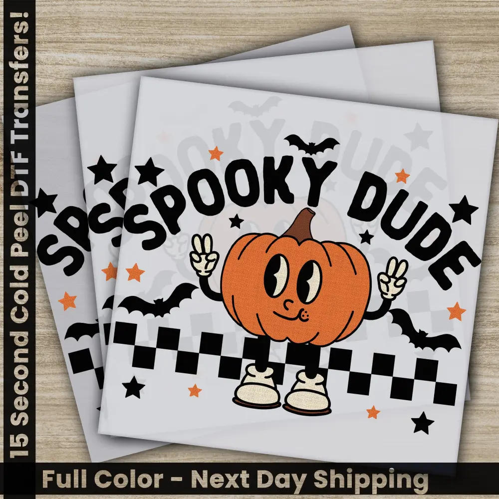 Spooky Dude, Halloween Transfers, Ready to Press, Personalized DTF Transfers, For Family Gifts, Heat Press DTF Transfers