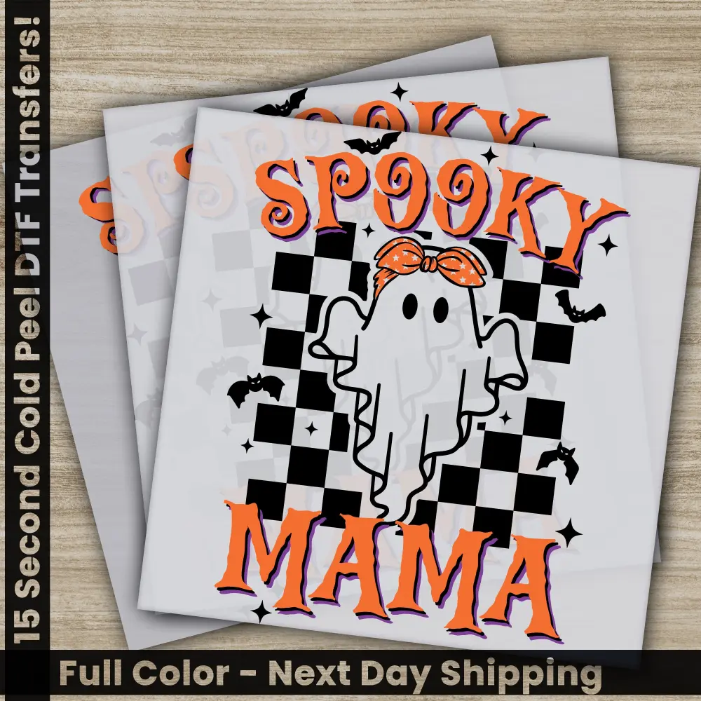 Spooky Mama, Halloween Transfers, Ready to Press, Personalized DTF Transfers, For Family Gifts, Heat Press DTF Transfers