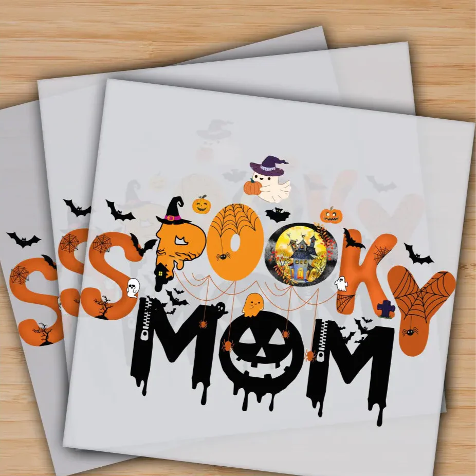 Spooky Mom Dtf, Halloween, Ready to Press, Personalized Gifts, Sublimation DTF Prints, Trendy DTF Prints, Ready for Press, High Quality, Fast Shipping