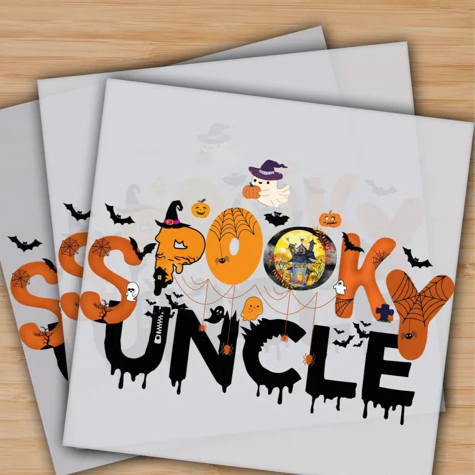 Spooky Uncle, Halloween, Ready to Press, Personalized Gifts, Sublimation DTF Prints, Trendy DTF Prints, Ready for Press, High Quality, Fast Shipping