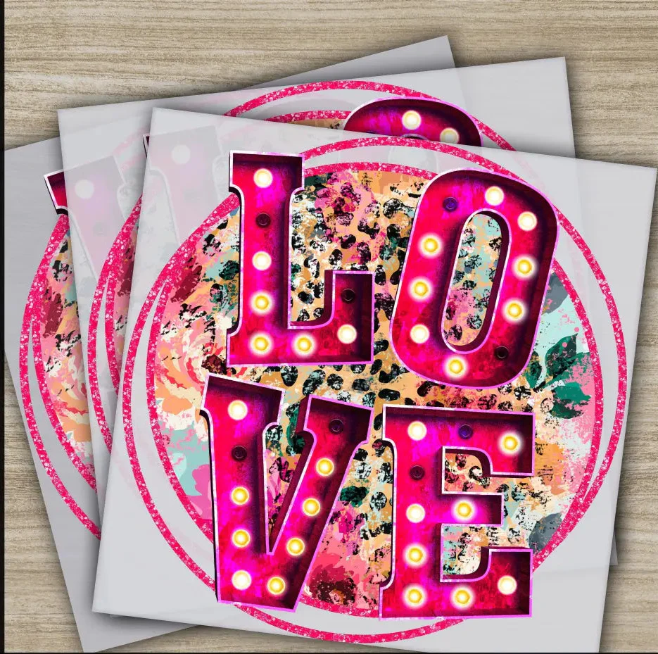 Spot Light Love, Valentine's Day Transfer, Ready to Press, Personalized DTF Transfer, Valentines Gift, High Quality, Heat Press DTF Transfer