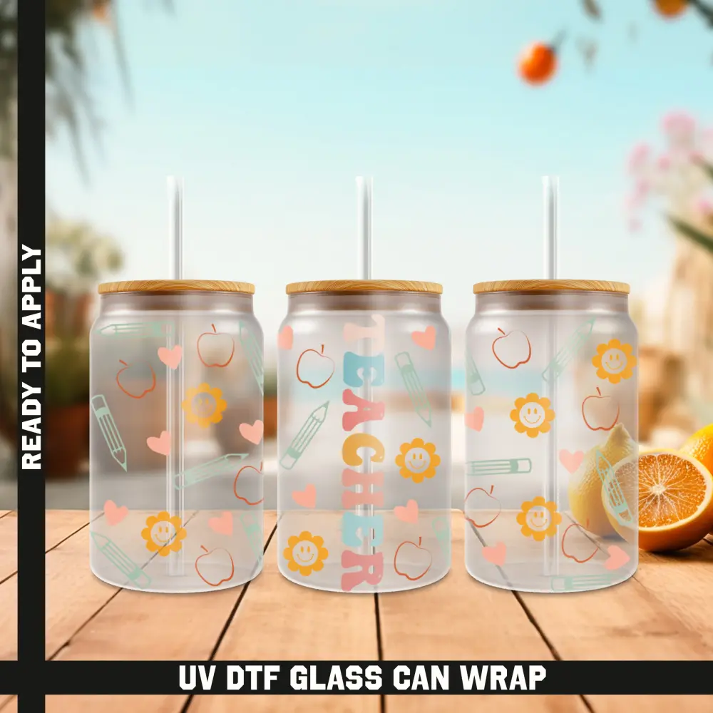 Teacher Ready To Apply UV DTF, 16oz cup Wrap