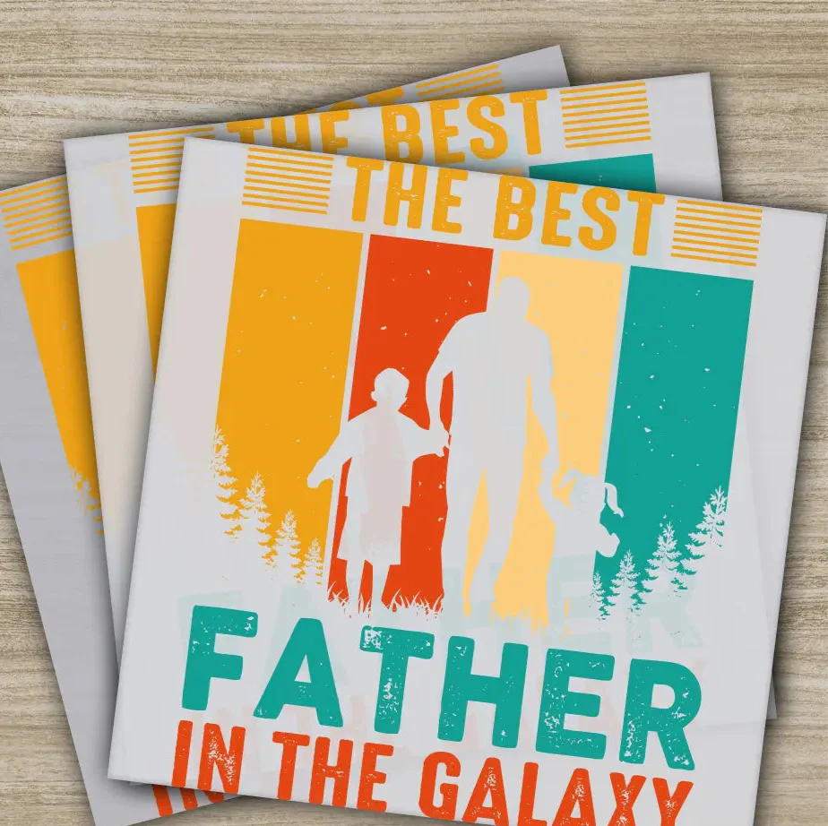 The Best Father in The Galaxy,Fathers Day Transfers,Ready to Press, Personalized DTF Transfers, Father's Day Gifts, Heat Press DTF Transfers