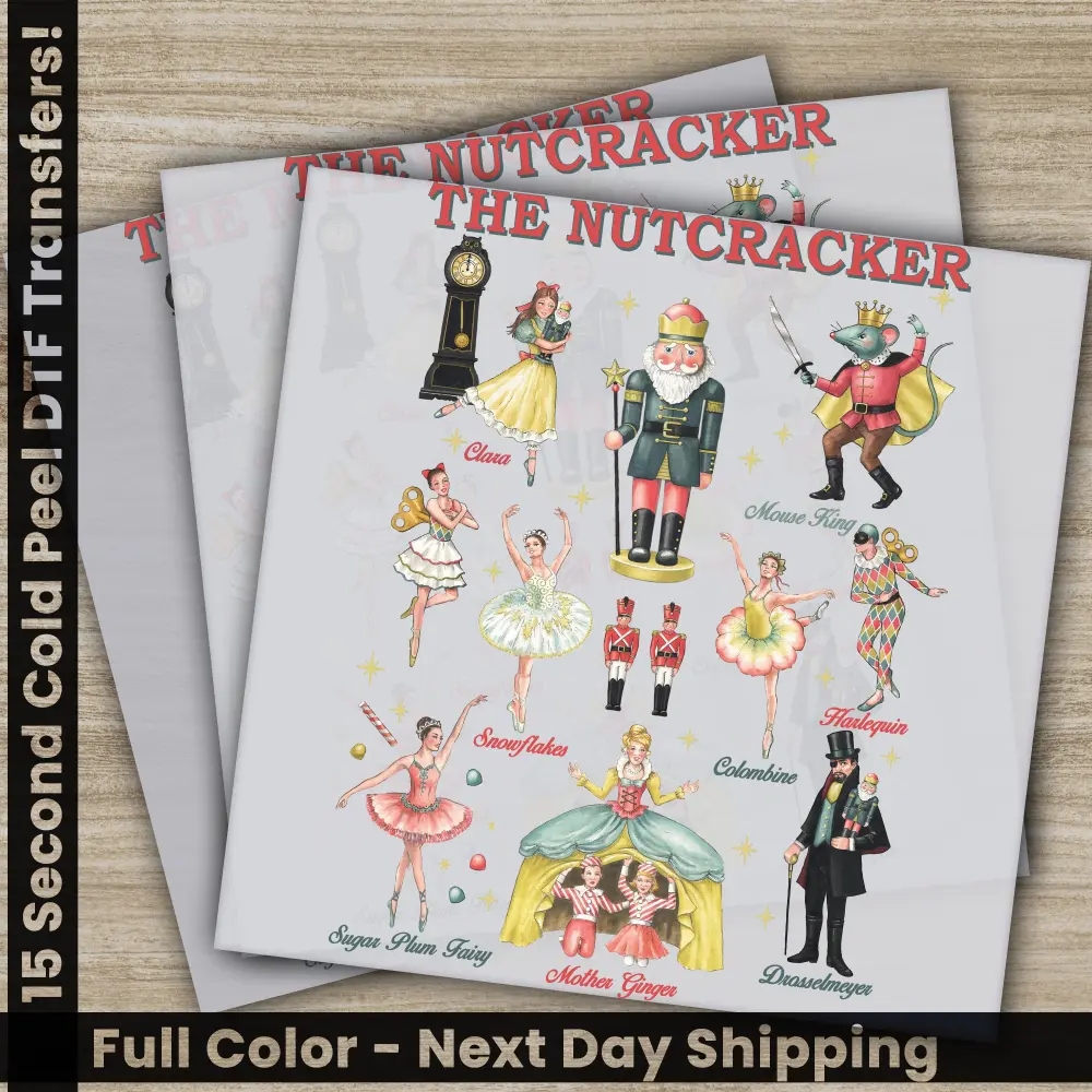 The Nutcracker, Christmas DTF Transfers, Ready to Press, Personalized Gifts, Direct to Film, Sublimation Screen Prints, Fast Shipping
