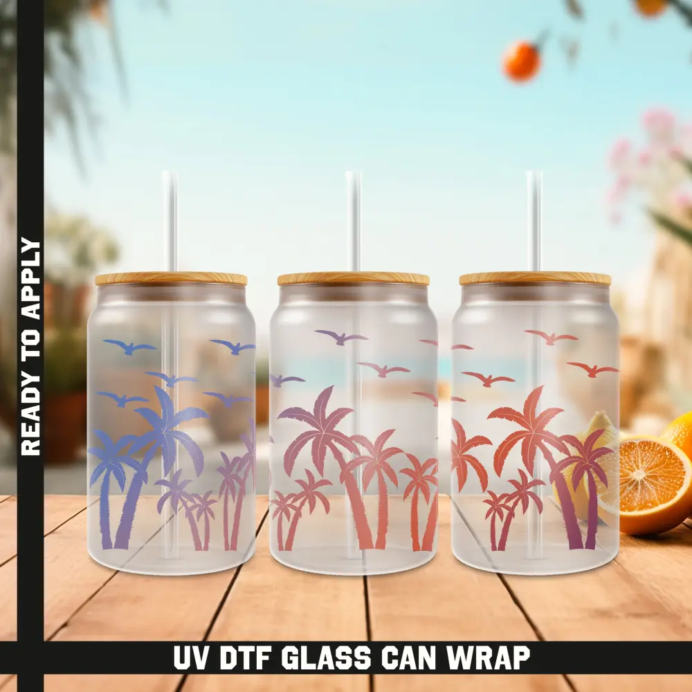 Trees and Birds Ready To Apply UV DTF, 16oz cup Wrap