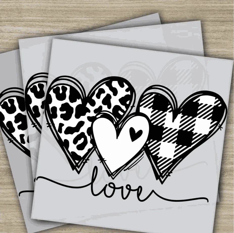 Valentine's Day Love Heart Transfers Ready to Press