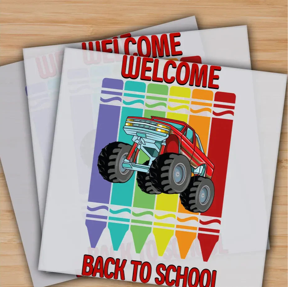 Welcome Back To School, Ready to Press, Personalized Gifts, Sublimation DTF Prints, Trendy DTF Prints, Ready for Press, High Quality, Fast Shipping