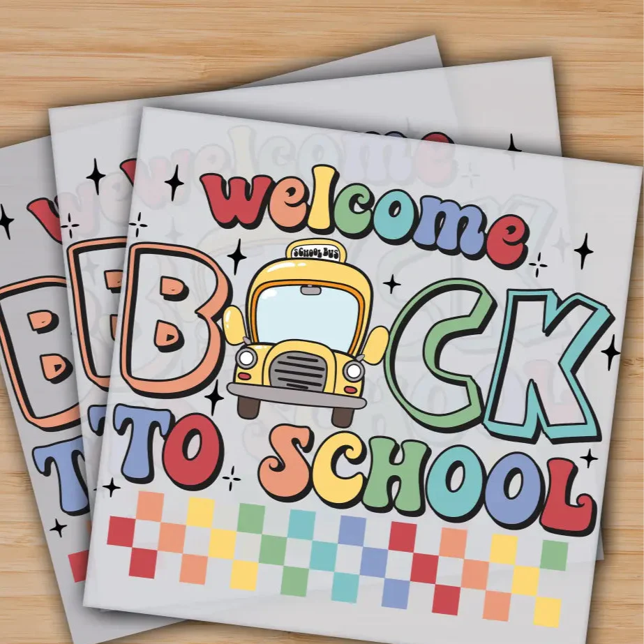 Welcome Back To School, Ready to Press, Personalized Gifts, Sublimation DTF Prints, Trendy DTF Prints, Ready for Press, High Quality, Fast Shipping