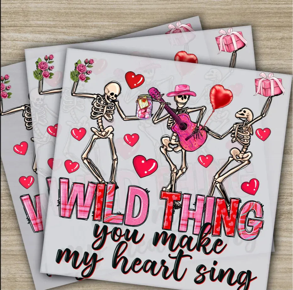 Wild Thing You Make My Heart Sing, Ready to Press, Personalized DTF Transfers, Valentines Gifts, High Quality, Sublimation Screen Printing