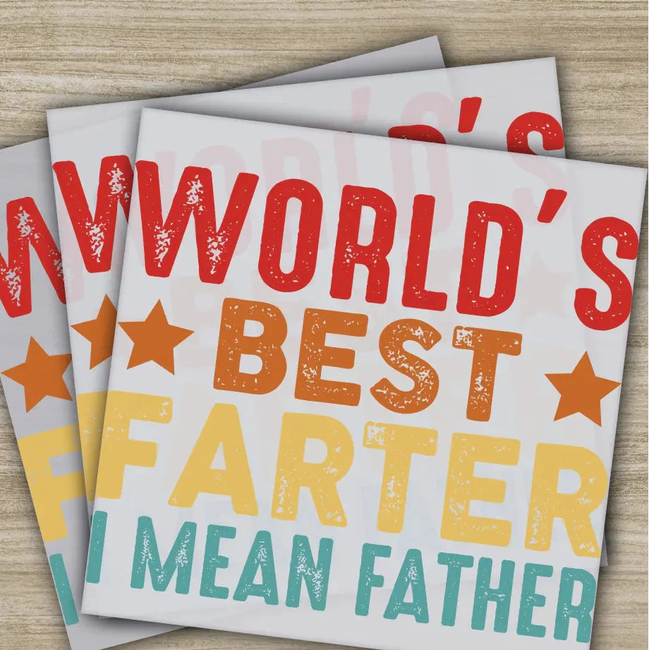 World's Best Father, Fathers Day Transfers, Ready to Press, Personalized DTF Transfers, Father's Day Gifts, Heat Press DTF Transfers