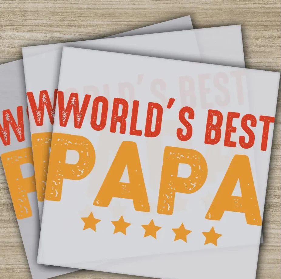 World's Best Papa, Fathers Day Transfers, Ready to Press, Personalized DTF Transfers, Father's Day Gifts, Heat Press DTF Transfers